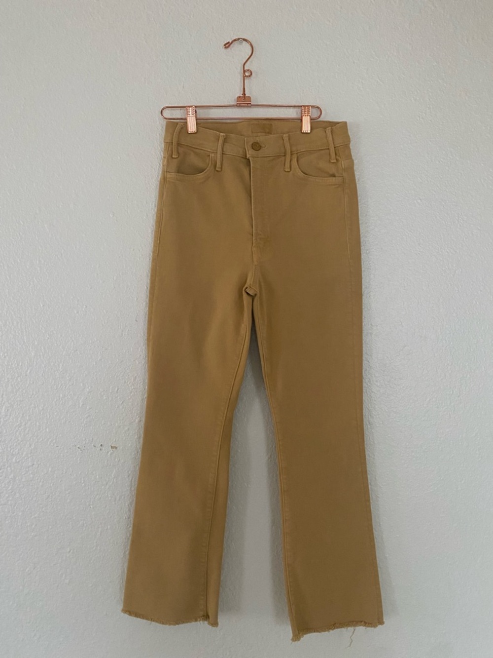 MOTHER The hustler ankle fray denim jeans tinsel mustard yellow gold - Picture 8 of 13